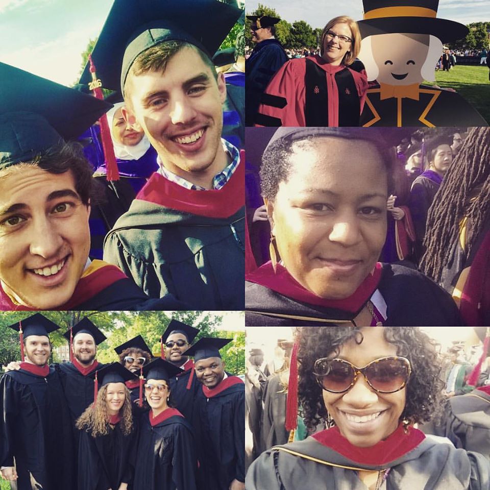 WakeDiv's tweet photo. #WakeDiv2016 is all smiles as they prepare to process for the main #WFUGrad 2016 commencement ceremony. https://t.co/9K71Di9Pl3
