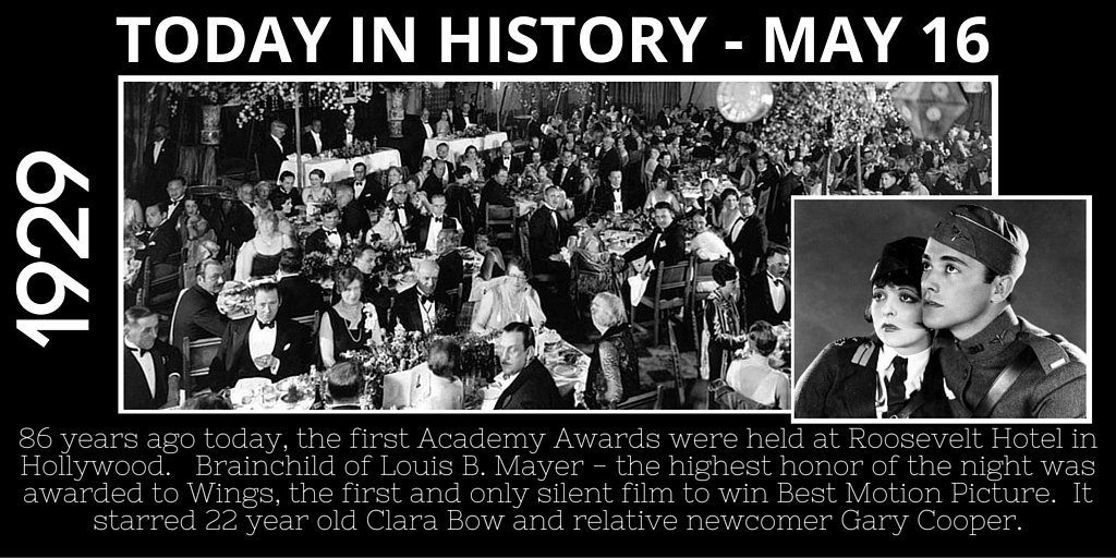 TheSourceLED's tweet image. Did you know?  #TodayInHistory #ClaraBow #GaryCooper #Wings #1stAcademyAwards #May16 #Oscars