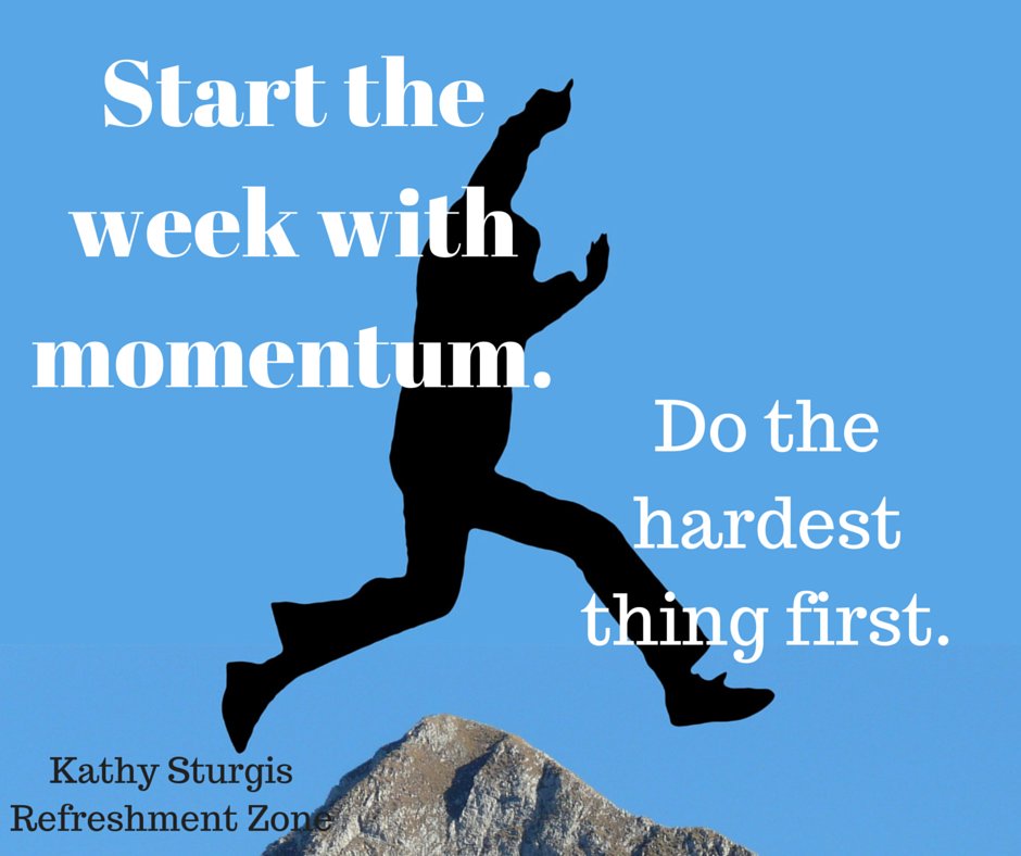 refreshmentzone's tweet photo. Do the hardest thing first. Create momentum for positive change-you got this! #goals #productivity #refreshmentzone https://t.co/gHLbXLOsvJ