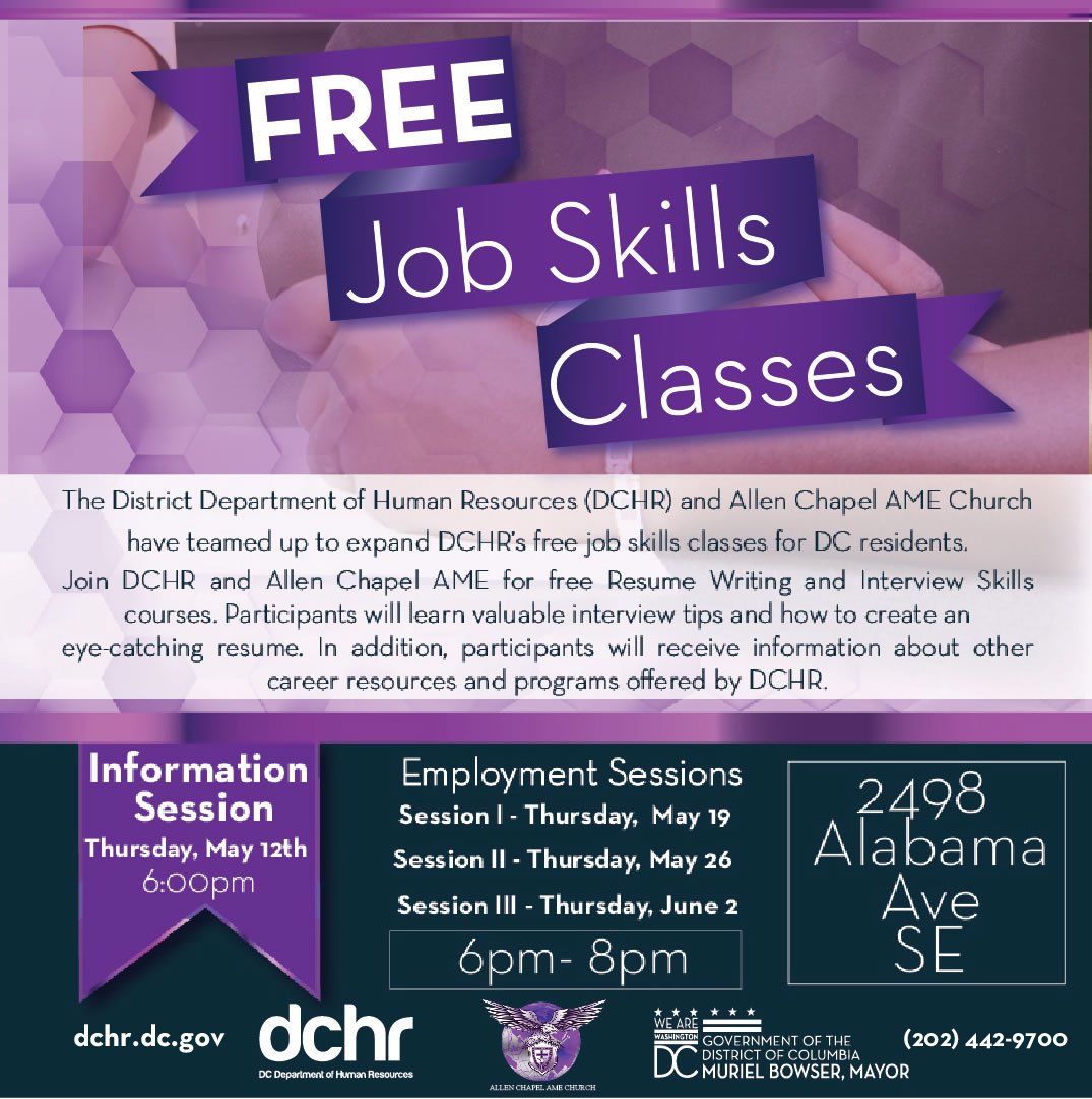 dchrDC's tweet photo. #Resume and #Interview #Preparation :
Thursday, May 19, 2016
6:00 pm – 8:00 pm
#ward8
@AllenAME_SEDC https://t.co/VIILfL0Dra