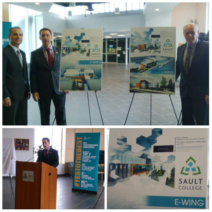SaultCollege's tweet photo. #greatthingshappening @SaultCollege What an honour to have @DavidOrazietti announce another great news #yestothebest https://t.co/sB2fbFnAFd