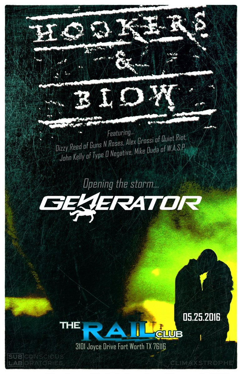 Dzzy Reed from Guns N Roses,
 Alex Grossi from Quiet Riot,
Johnny Kelly of Type O Negative
 &amp; Mike Duda of WASP
$15