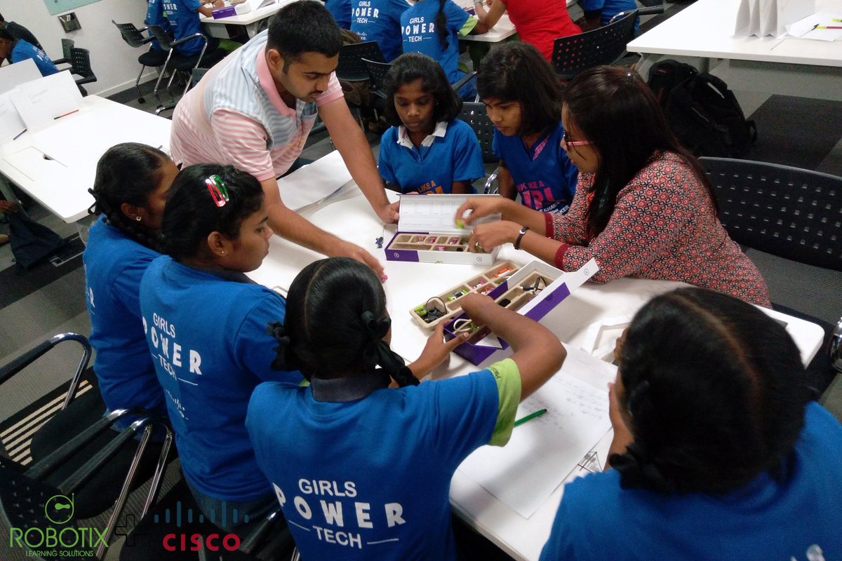 RobotixLS's tweet photo. We partnered w/ @cisco_in for #GirlsPowerTech ICT day in Bengaluru. Girls invented home automation using @littlebits https://t.co/ixDN0jcfNk