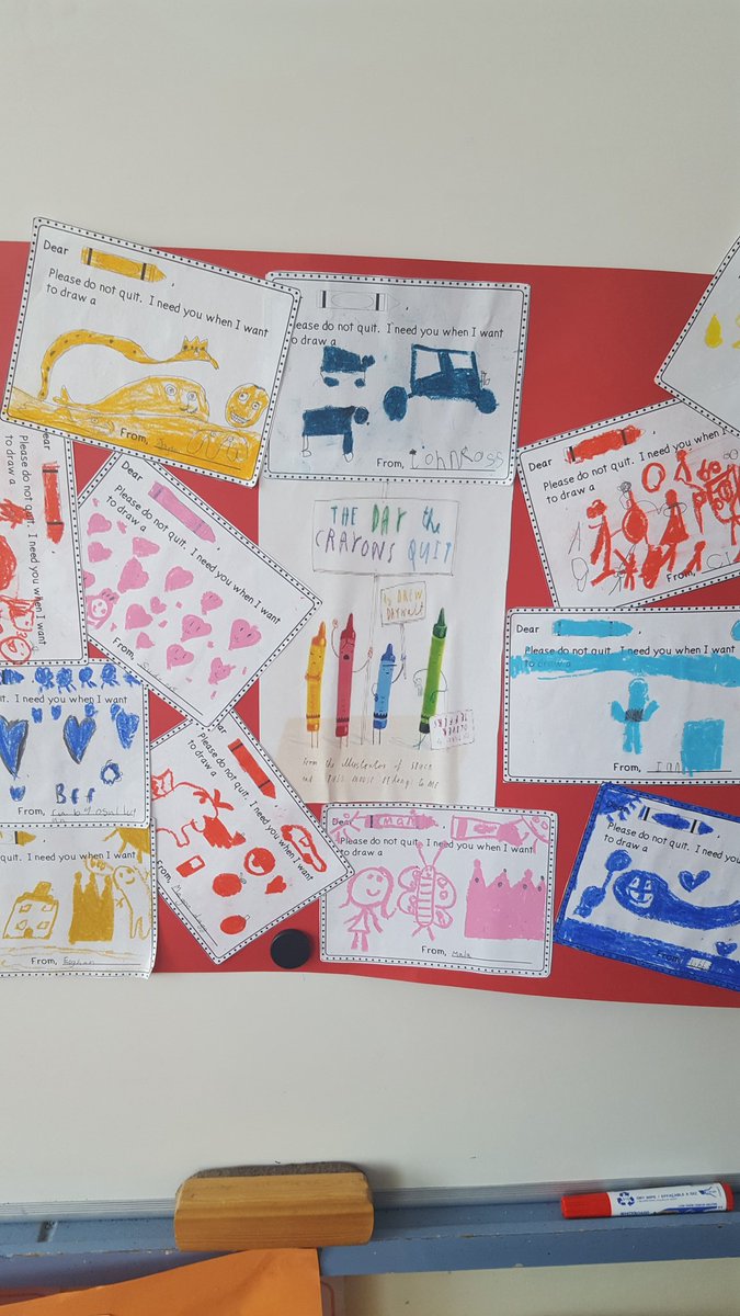 ljordan1stclass's tweet photo. The Day the Crayons Quit. Thanks to the teachers &amp; TY pupils in Enniscorthy Vocational College @enniscorthyvlib https://t.co/asv404cv14
