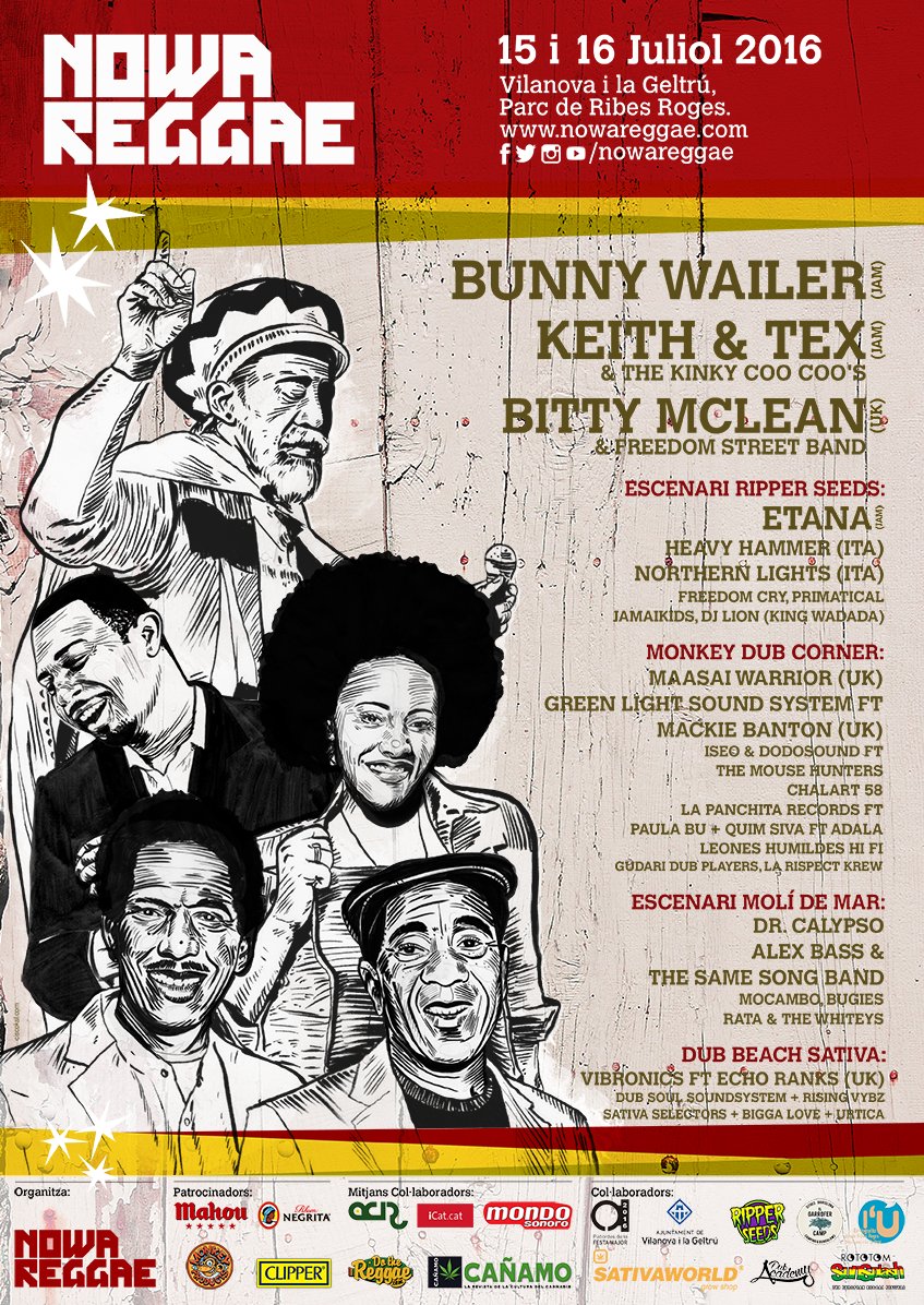 NowaReggae's tweet photo. CARTELL NOWA REGGAE 2016!! 

Queden molt poques entrades a 25€, compra la teva ja! https://t.co/h2t2E3sEHL https://t.co/A7vjurIugq
