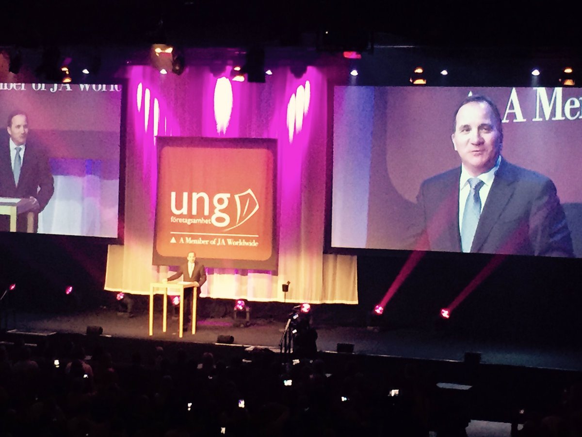 Statsministern till alla finalister i SM i entreprenörskap: Här sitter Sveriges framtid! #ufsm16 <a href="/UForebrolan/">UF Örebro Län</a>