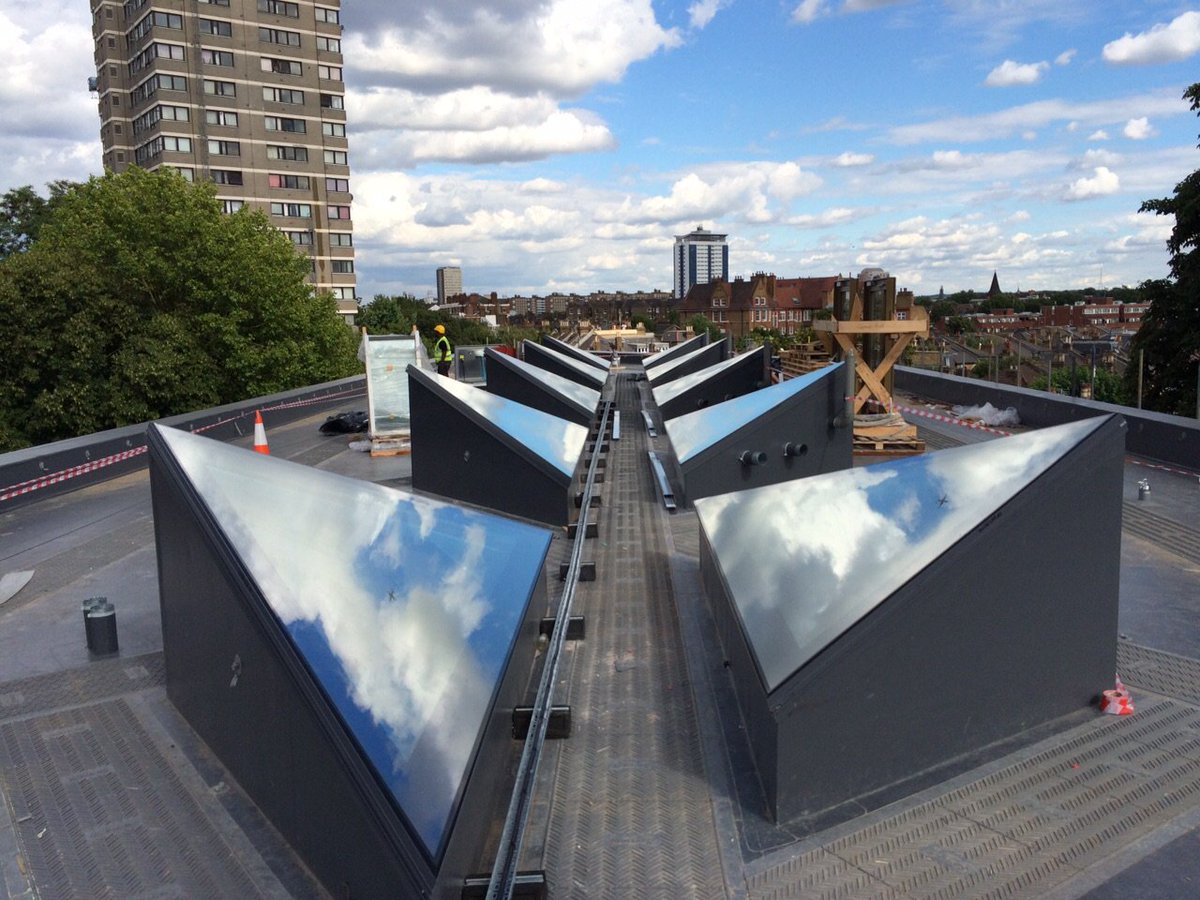maxlightltd's tweet image. @toblerone inspired #rooflights #madeinlondon each one is 4 metres long these are big #jumbosized #glass