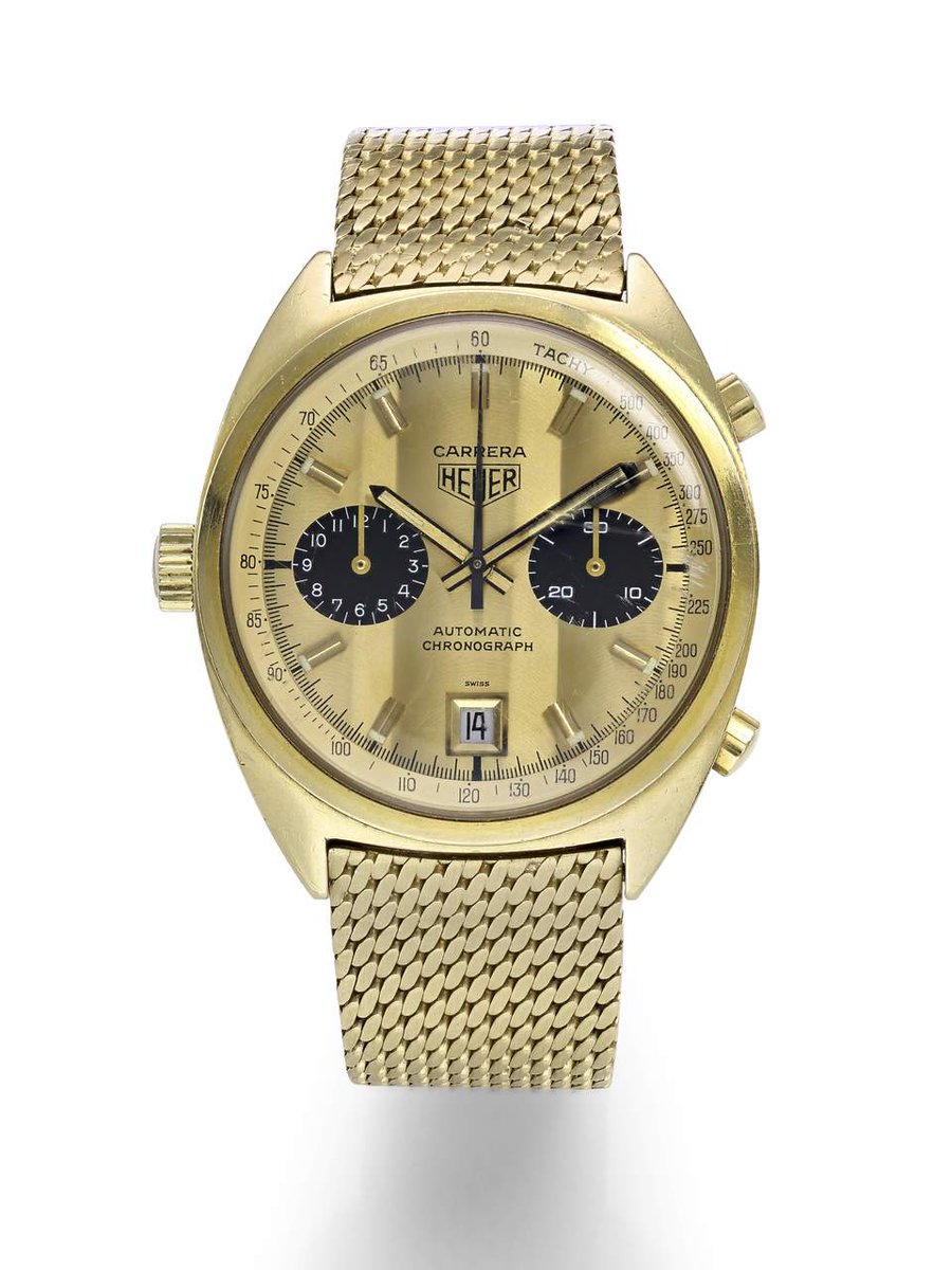 fraserhartuk's tweet photo. An 18k gold @TAGHeuer #Carrera once owned by Ronnie Peterson has  sold at @Sothebys for 225,000 CHF. https://t.co/ZeLqqOydh7