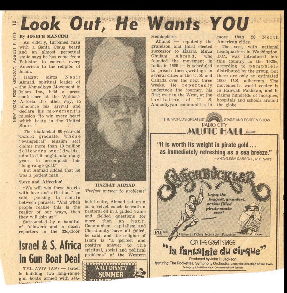 Khawaja Nasir An Article In Nypost About 1st Visit Of Hazrat Hafiz Mirza Nasir Ahmad Khalifatul Masih Iii In Usa Islamahmadiyya