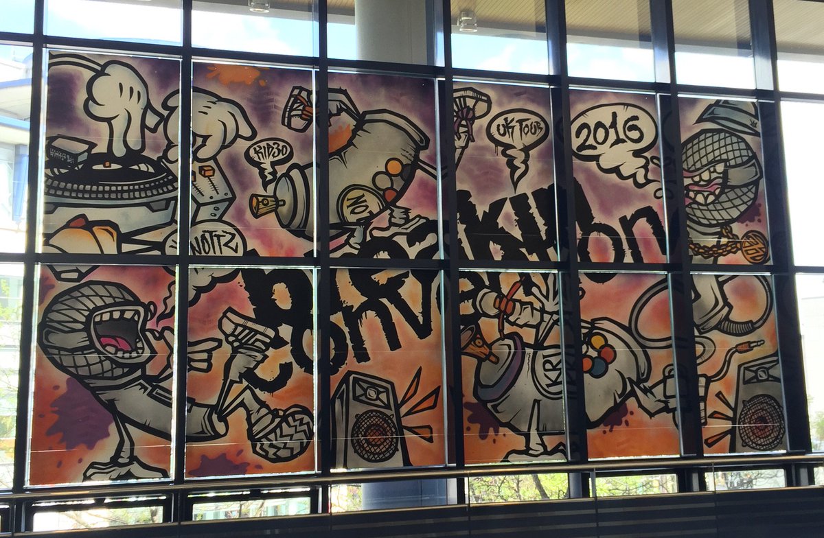 RoyalNottingham's tweet photo. @BConvention window exhibition created by #Kid30 is up &amp; ready for tomorrow! https://t.co/CjLg3F5Ncq #bcnotts #art https://t.co/UYg9EkoCNa