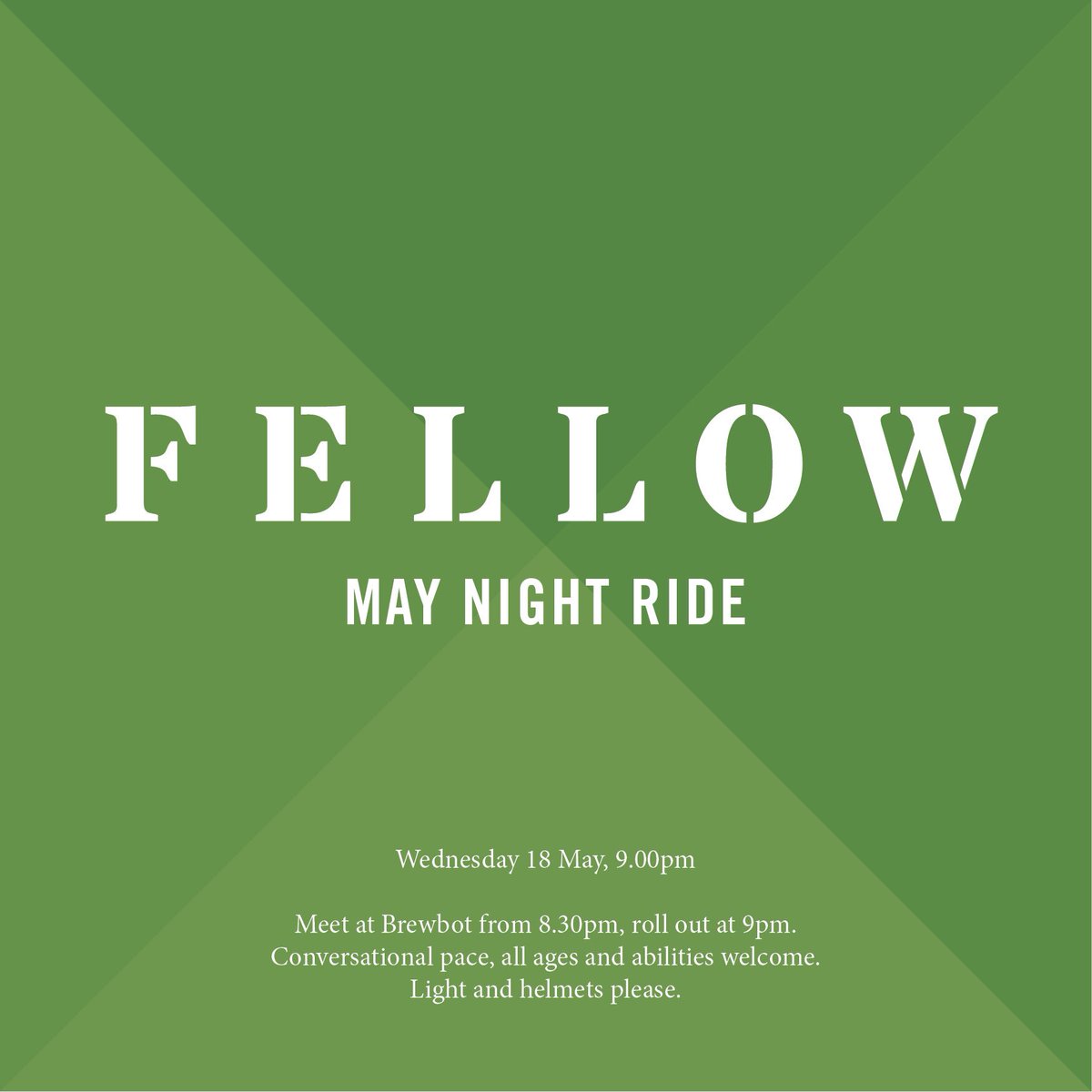 FellowBicycleCo's tweet photo. The #nightride is back this Wednesday! Meet @brewbotbelfast to leave at 9pm! All abilities welcome! https://t.co/LVNKsIWnhs