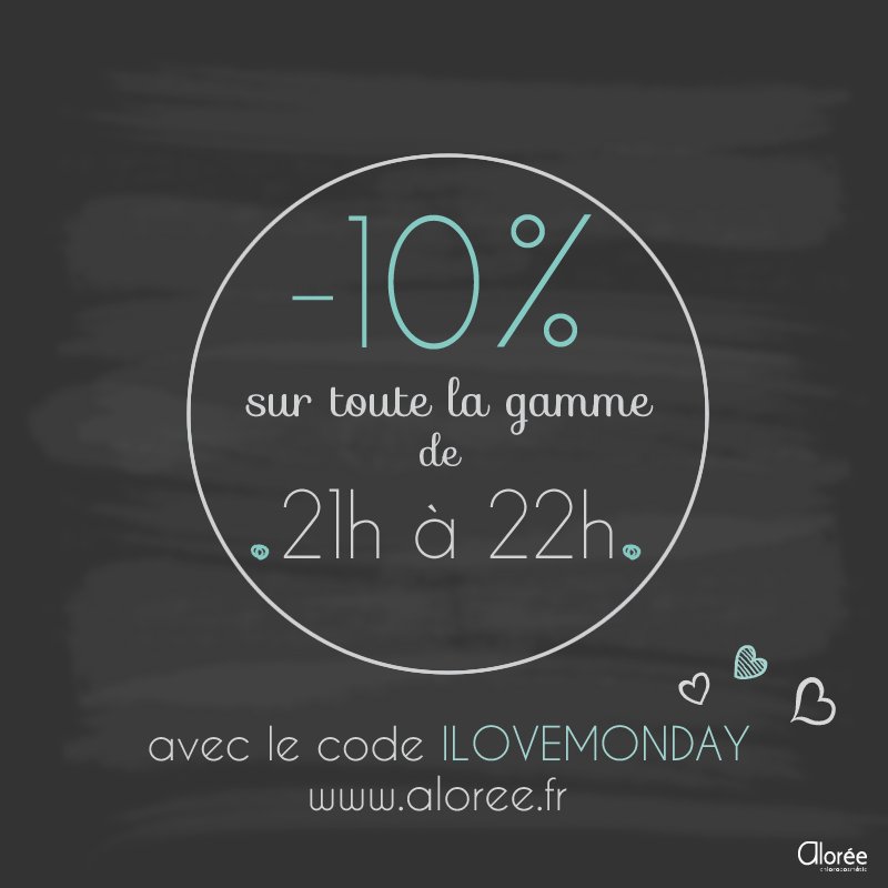#ILOVEMONDAY est de retour !  -10% entre 21h et 22h, alors vite on en profite ! #bio #beauté ow.ly/10hiOF