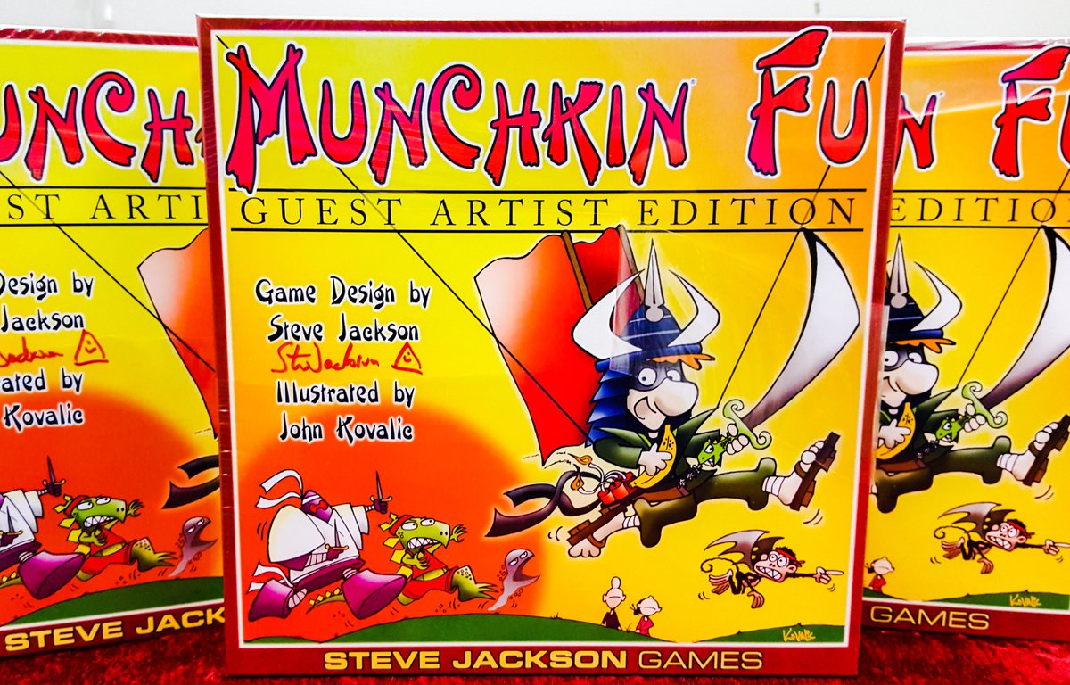 SJGames's tweet photo. Win a signed copy of #MunchkinFuGAE! Reply with your own martial arts style, and the hashtag #MayFu to enter! -HS https://t.co/VAhKbi6UUy