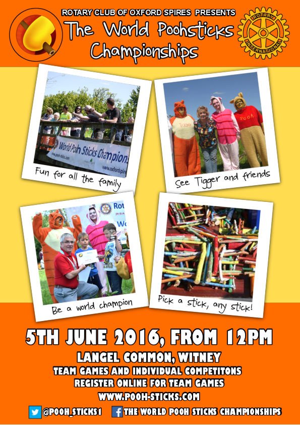 OxCots's tweet photo. The World Championships return to #Witney 5 June #poohsticks @Pooh_Sticks1  @CoggesWitney https://t.co/0cmkVm4bwr https://t.co/ZSXYJTWOMr