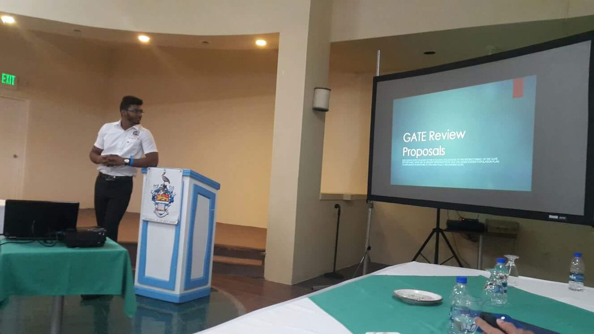 UWISTAGuild's tweet photo. Mr Michael Rajnauth (VP St Augustine) presenting on the "Future of GATE for Trinidad and Tobago" #UWIGuild #ICGC https://t.co/oTh9ITkmA4