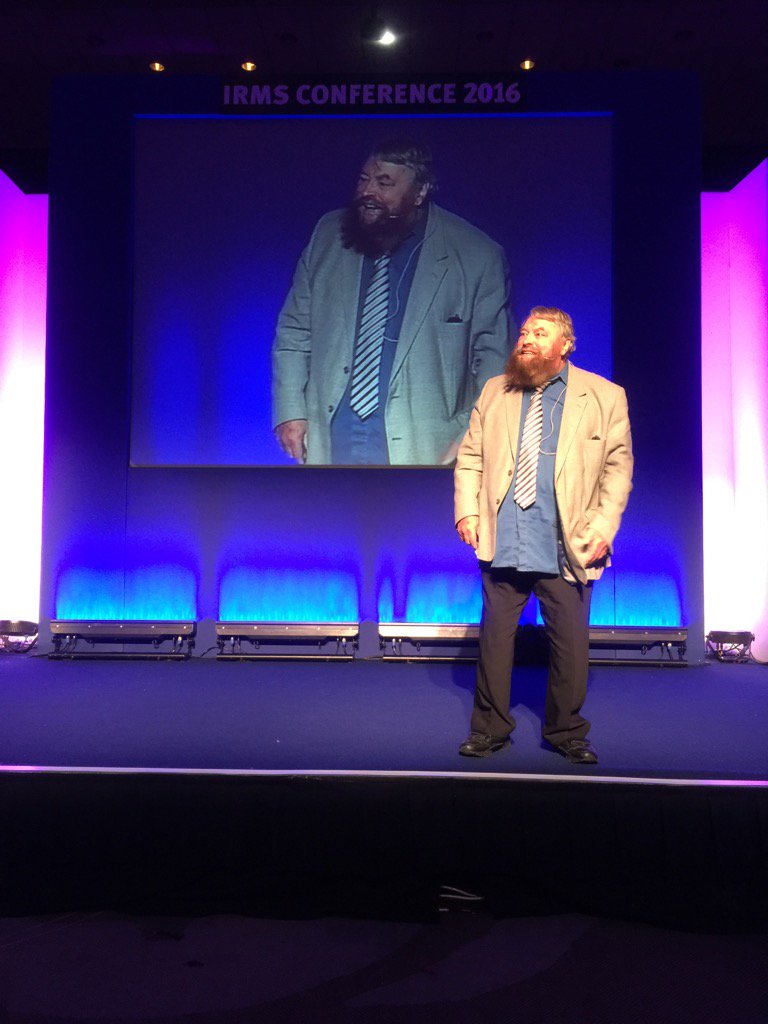 digitizal's tweet photo. Guest Speaker Brian Blessed - Gordon's alive!! #irms16 https://t.co/wLny0gXu3j