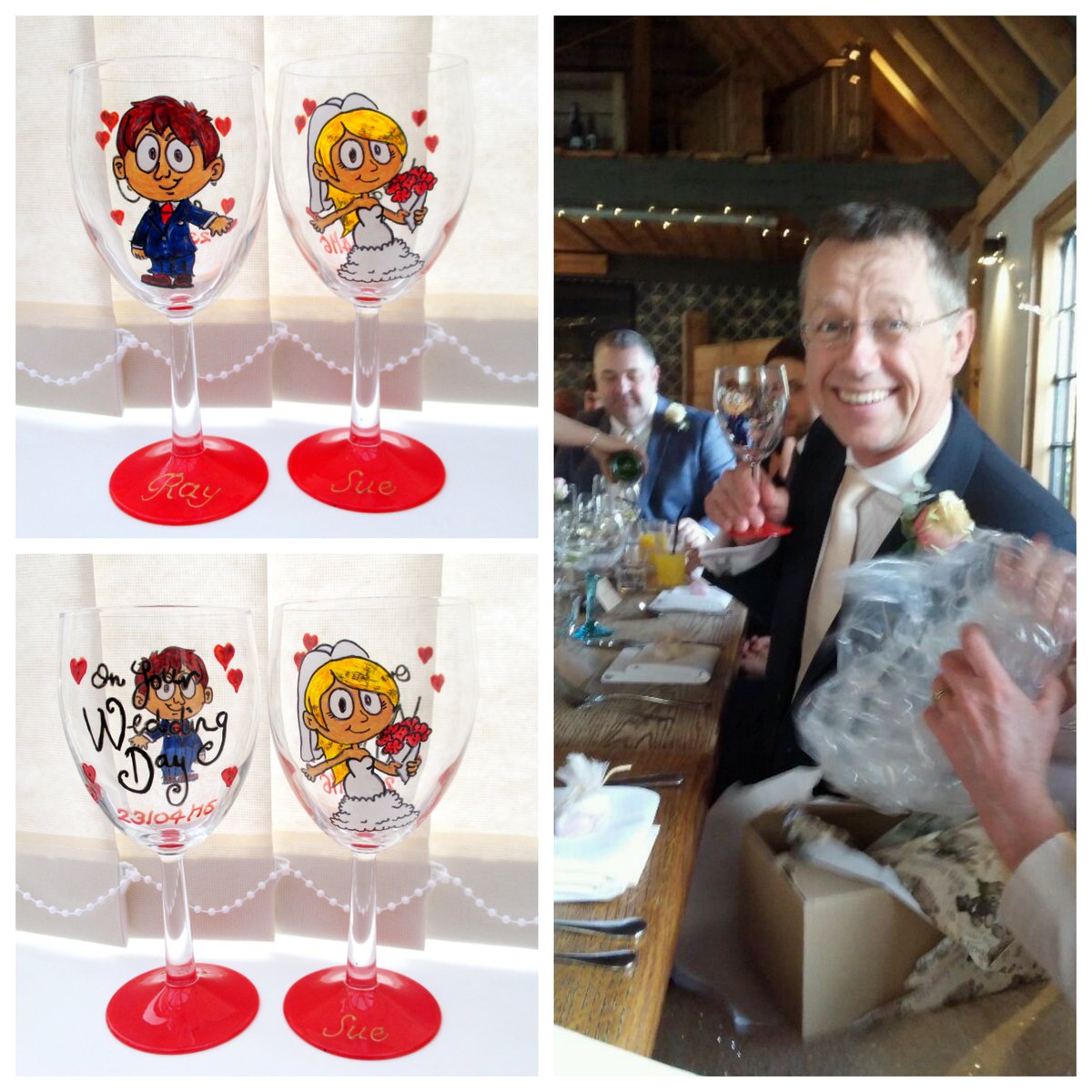 #Wedding #handpaintedglasses #wine #groom #weddinggift #happycouple #weddingkeepsake #wrexhamrocks