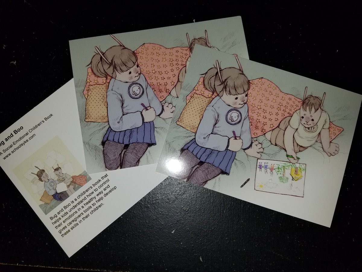 kyledcarlin's tweet photo. Promotional postcards for Bug and Boo! So exciting to see this becoming real! #BugandBoo https://t.co/UqL4DNYeXl