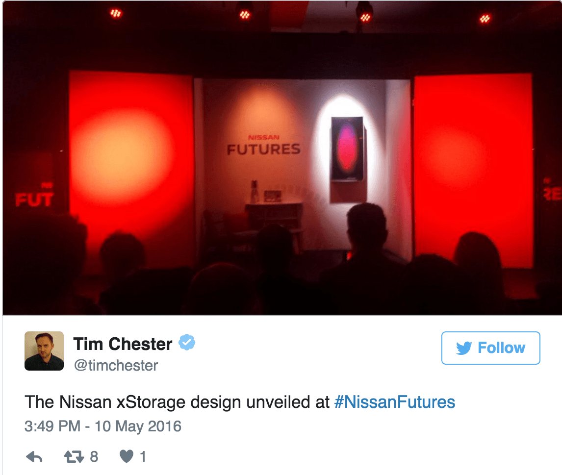 Electric_CarsUS's tweet photo. Nissan Reveals Home Energy Storage Product Made From Recycled LEAF Batteries https://t.co/9ytlzhW8B8 #EV #EVnews https://t.co/xsEhy8w5Ro