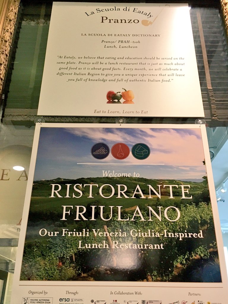 serracchiani's tweet image. @Eataly dedica un mese a eccellenze enogastronomiche #FVG. Grande vetrina per nostre aziende agroalimentari #NewYork