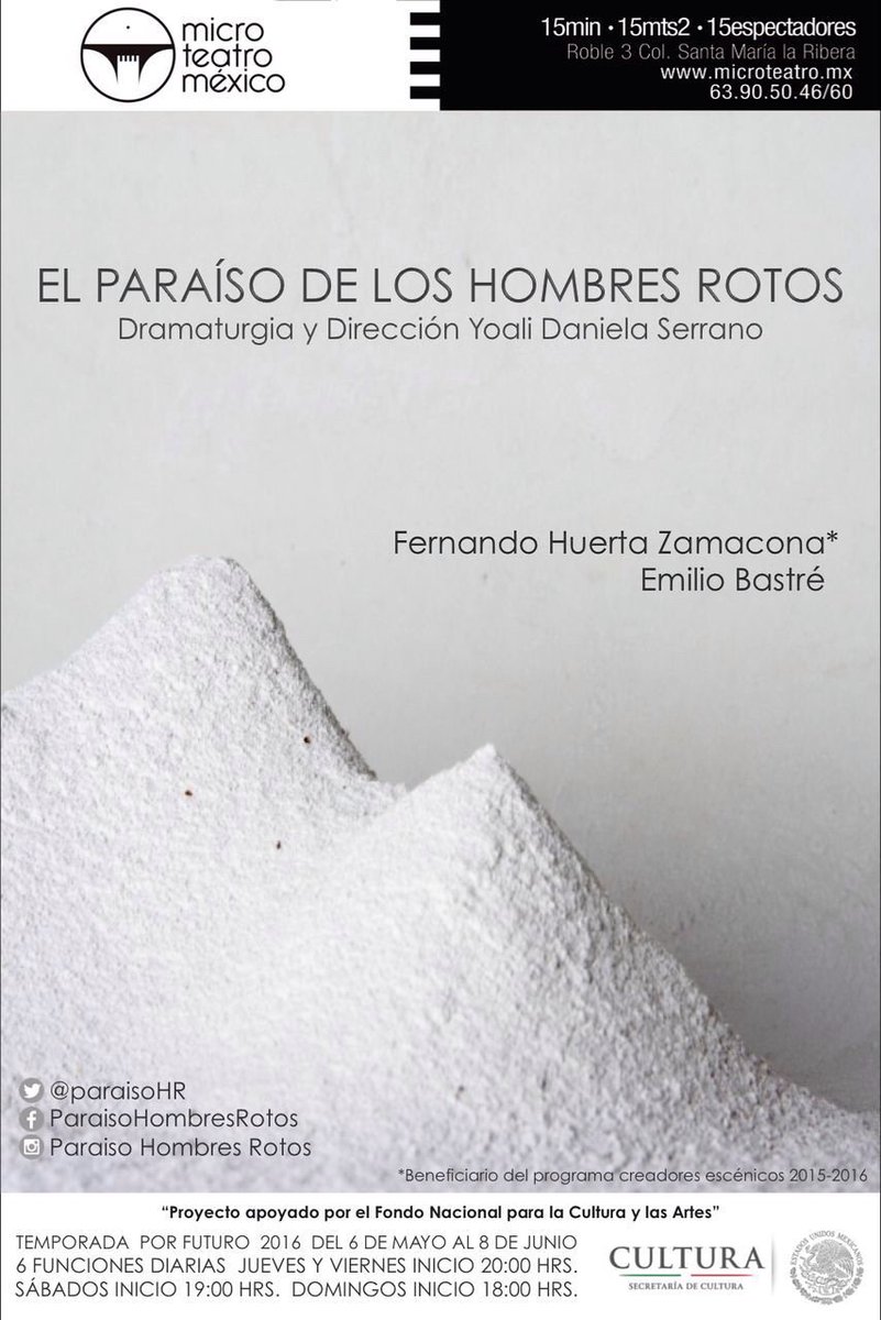 ParaisoHR's tweet photo. ¿Hasta dónde arriesgarías tu integridad por escapar de la soledad? Ven al #Futuro y descúbrelo @MicroTeatroMex https://t.co/GcwqnKmaVj