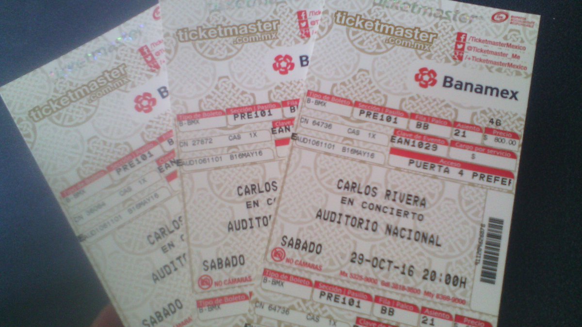 Gaby_SoloTuDF's tweet photo. @_CarlosRivera misión cumplida, 6 horas formada en taquilla pero valió la pena nos vemos el 21 y el 29 :D https://t.co/wxVPulZBzJ