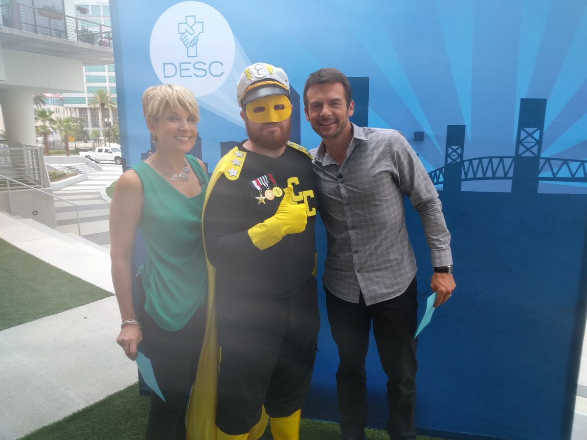 DESCJax's tweet photo. Commander Current was on @RiverCityLiveTV this morning teaching the public about ways to save on electricity! #desc https://t.co/CR8yl1GvAh