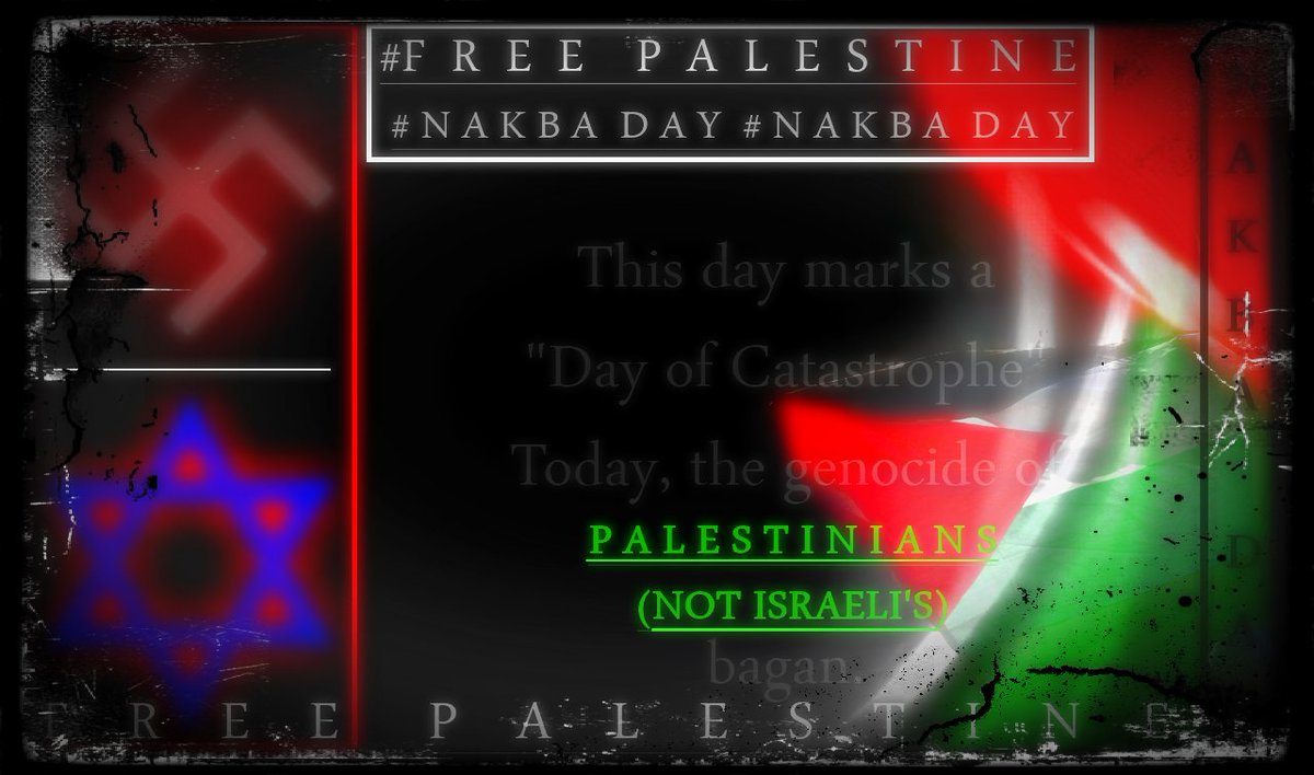 Gal10n's tweet photo. #NakbaDay 
Day of Catastrophe
If we as people stand against Terrorism then why do we allow Genocide? 
#EvilNetanyahu https://t.co/5Uf4LkHU4q