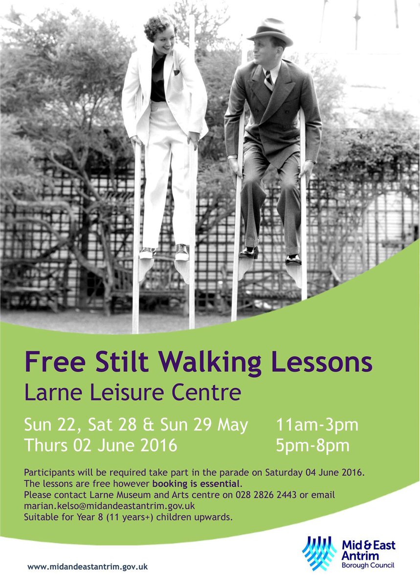 Free stilt walking workshops start this Sunday! Call 02828262443 to book!