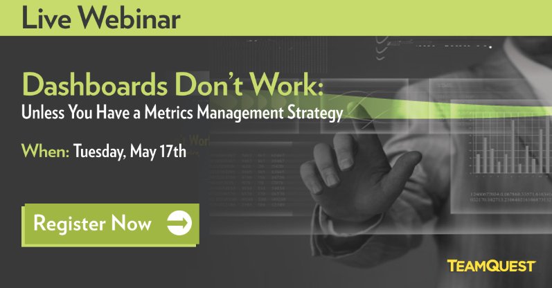TeamQuest_Corp's tweet photo. #BVDs don't work unless you have a #MetricsManagement strategy. Don’t miss our webinar 5/17: https://t.co/VfEQJ7vyyE https://t.co/b7c1CvI9ku