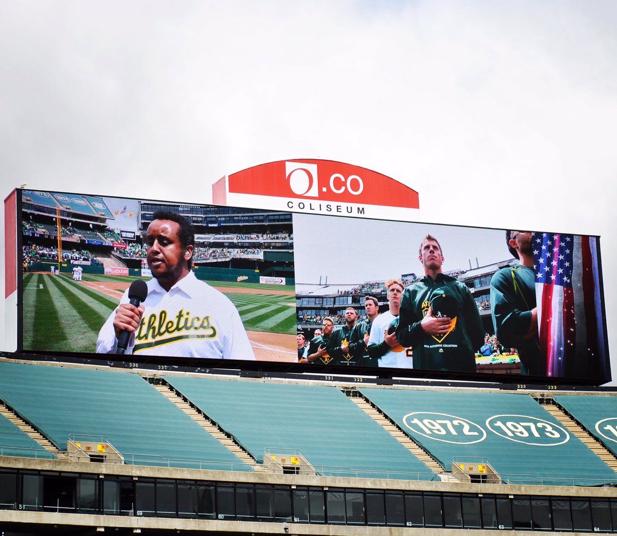 NoahandArkiteks's tweet photo. Excited to sing the National Anthem for the @Athletics vs @Yankees Friday night! Grease fireworks! #GreenCollar #MLB https://t.co/y5Xl94H9Tz