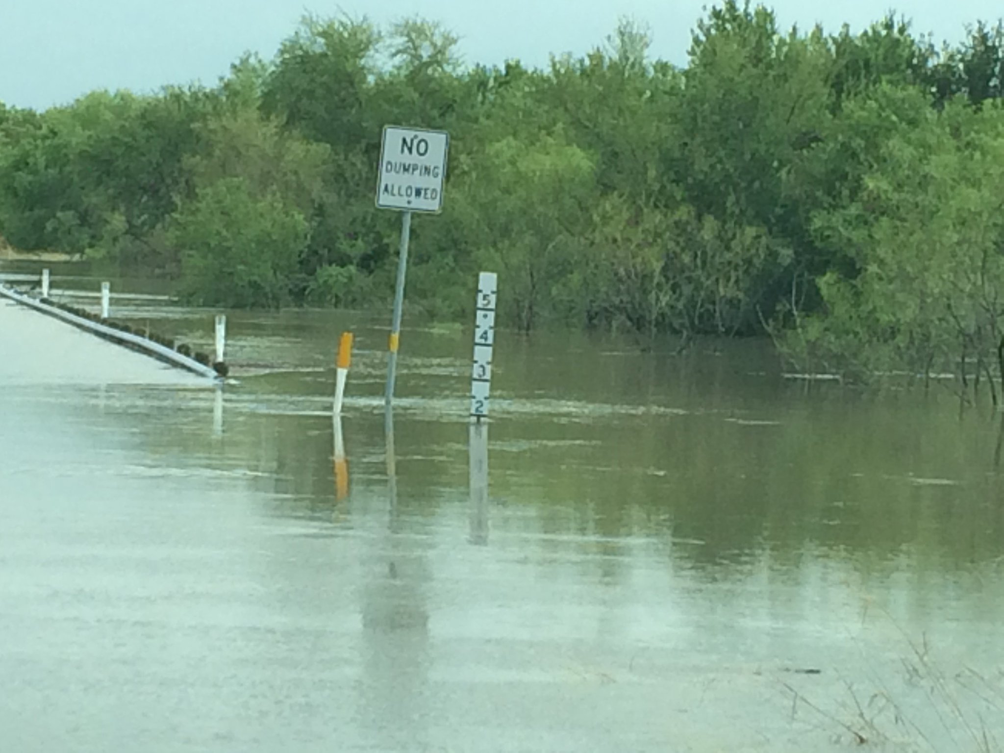 Photo Flooded roads near Woodsboro, Texas, between Refugio and Bayside