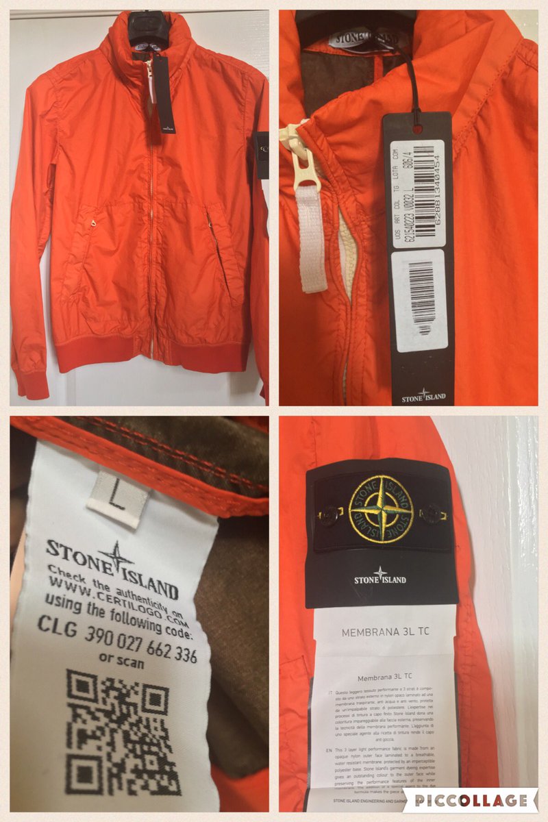 STONE ISLAND 40223 MEMBRANA 3L TC JACKET IN ORANGE. Large pit to pit 20". RRP £395. £250 delivered.  Please RT