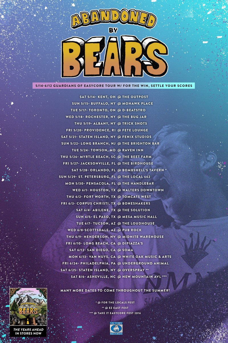 Catch <a href="/AbandonedByBear/">Abandoned By Bears</a> touring North America now with more dates coming soon! victoryrecords.com/tours/artist/a… #TheYearsAhead