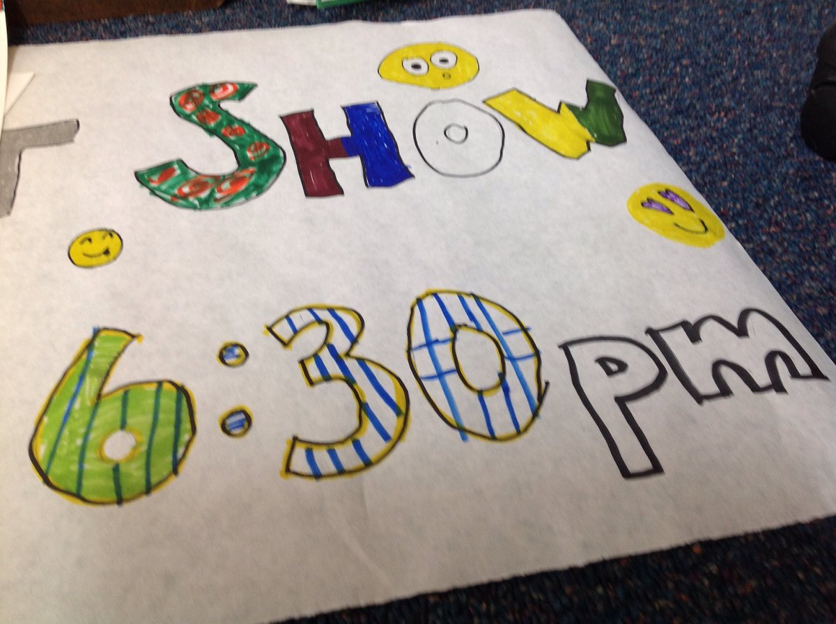 mrsgatesclass's tweet photo. We're doing talent show posters for the talent show.  The show is June 2 at 6:30 pm.  We hope you will come! -Tony https://t.co/S0RYYmetfN