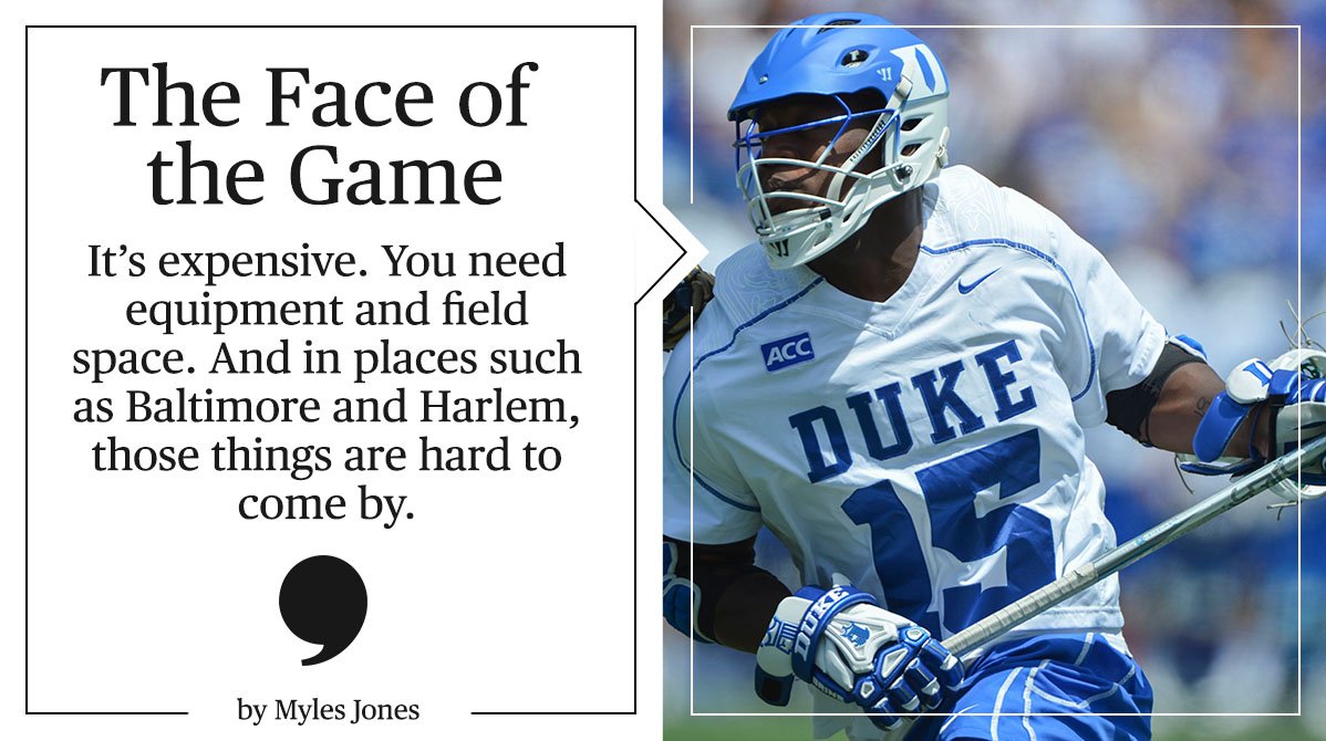 PlayersTribune's tweet photo. Star @Duke_MLAX midfielder @MylesJones_15 is changing the narrative on race and lacrosse. 
https://t.co/eGr9DKWui7 https://t.co/Q6XDcEKoyb