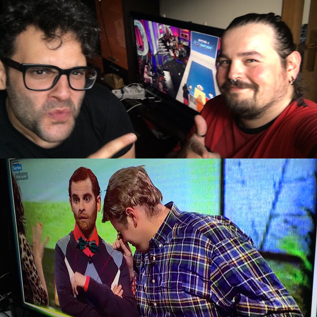 #RetoSpoiler  con <a href="/MiguelAngelPuro/">Miguel Ángel Puro</a>  y #@josecorbacho  un tremendo placer <a href="/canalplusseries/">CANAL+ Séries</a> y gracias <a href="/VeronicaReche/">Verónica Reche</a> 😘