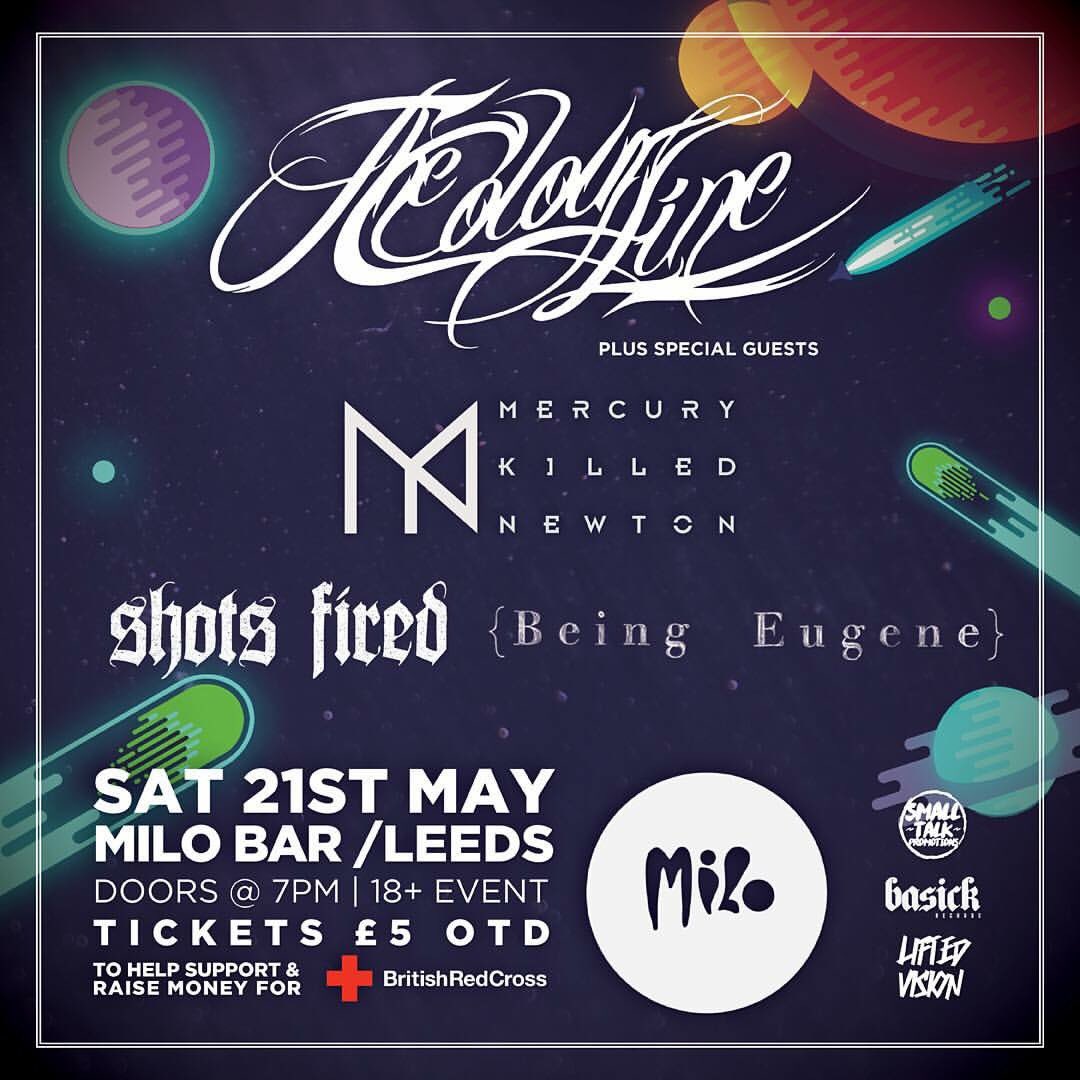 thecolourline's tweet photo. SATURDAY with @MKNUK @ShotsFiredband and @beingeugeneband at #Milos Leeds! Come down for a great cause. https://t.co/7Am6Oq8eG0