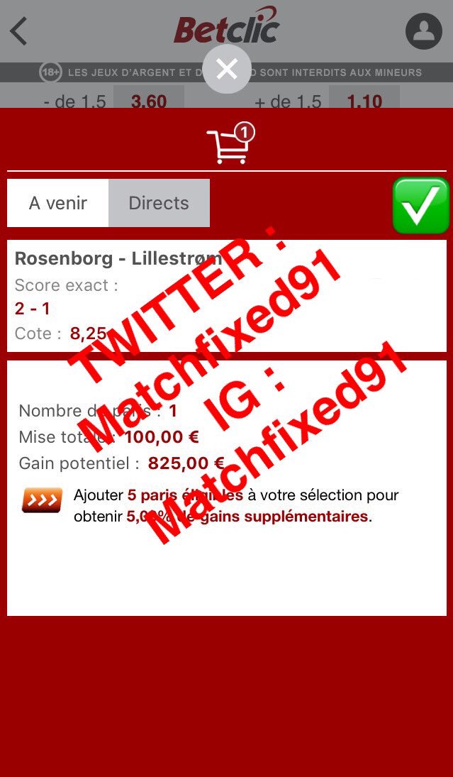 MatchFixed91's tweet image. 💸FIXED...GAGNÉ💸
!VENEZ EN PV CEUX QUI SONT INTERESSER POUR DES FIXED A SEULEMENT 25€!
TWITTER X IG : @MatchFixed91