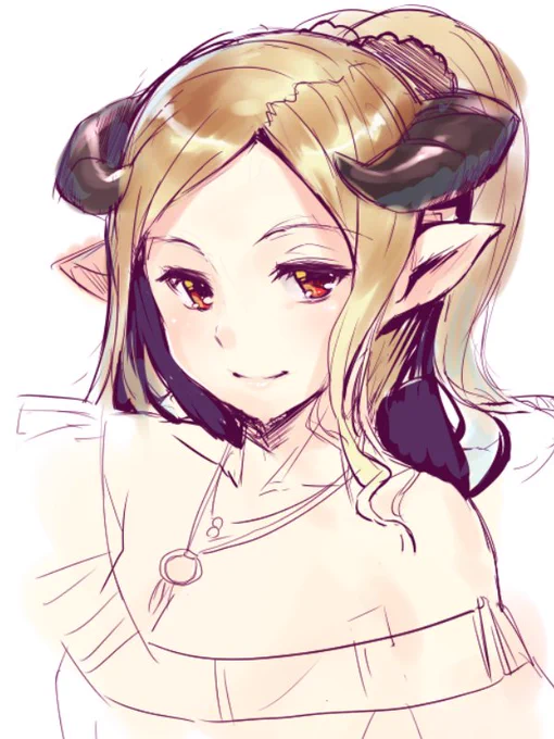 深夜のひっそり落書き!寝る前に少し落書きしたのでUPして寝ます_ _。なんか目の位置がおかしい気がしなくも無い(おくの耳の角度は変ですね)おおお外が明るい。 