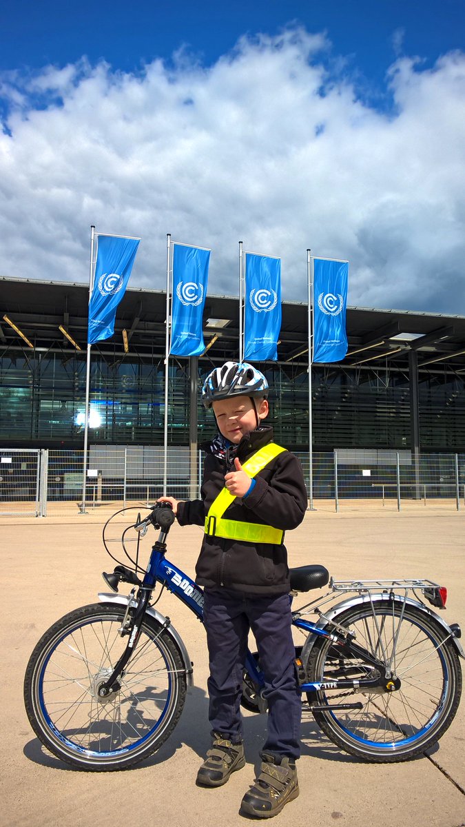 Get on your bike says @NicklasPaine outside the @UNFCCC #SB44 in #bonn