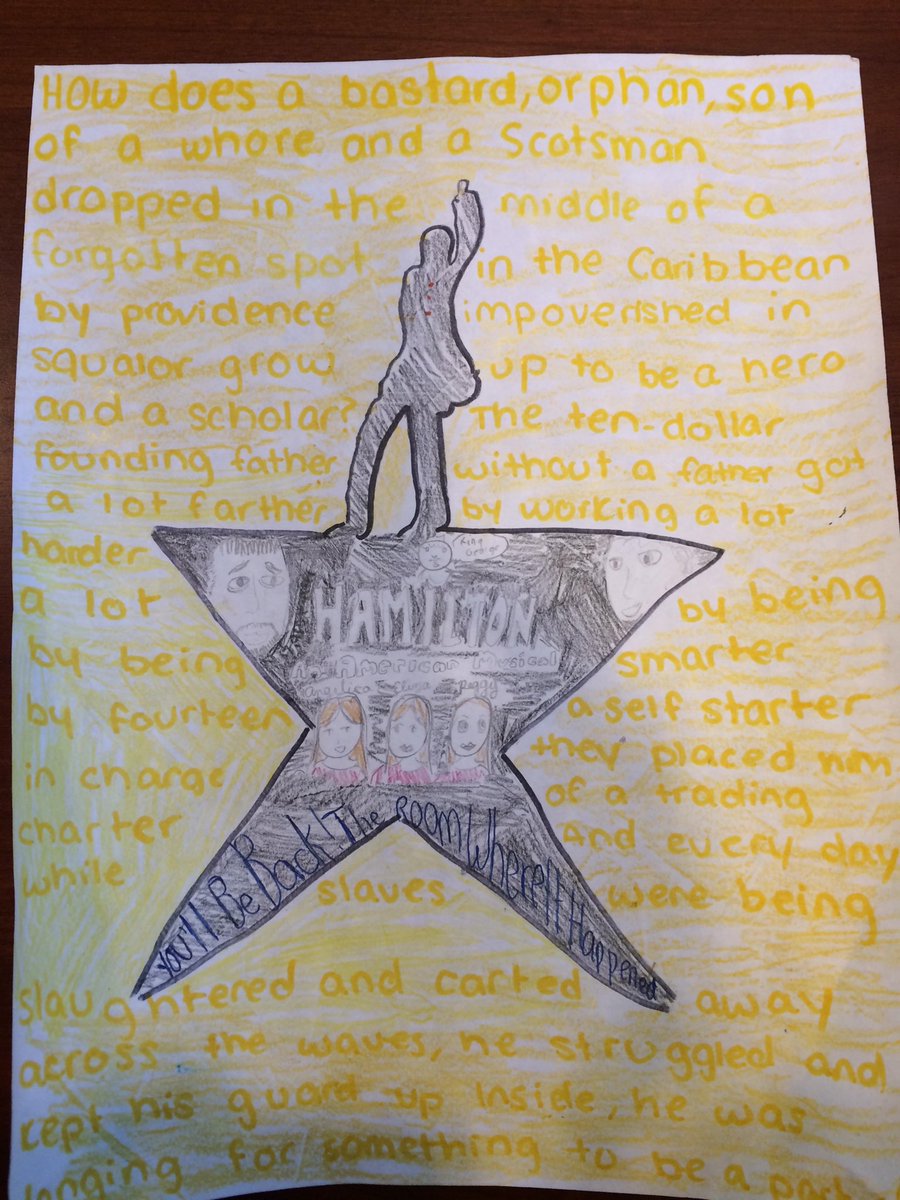 lobster_roll's tweet photo. @Lin_Manuel My 11 y.o. daughter absolutely LOVES  @HamiltonMusical soundtrack &amp;  wanted to send her drawing to u. https://t.co/WKGF1dzqER