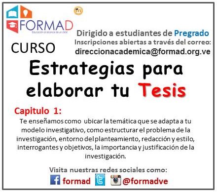 formadve's tweet photo. #curso #elaboraciondetesis #estartegias #pregrado #universidad #uny #uft #cuft #unesr #iujo #iutajs #presencial https://t.co/L7ohzkxF4M