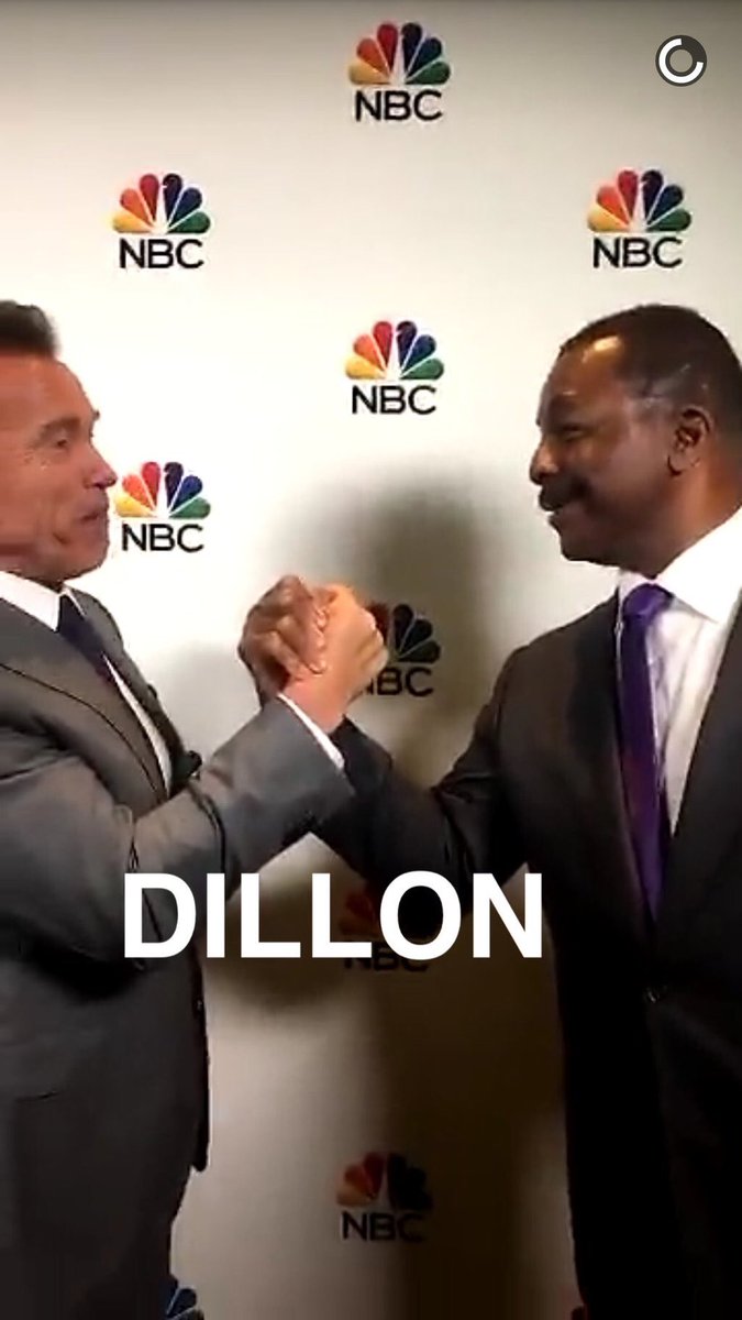 TheCarlWeathers's tweet photo. Warriors never die. They go to @nbc for more success! Great to see my buddy @Schwarzenegger at upfronts. #BePeace https://t.co/AYLlC76lPc