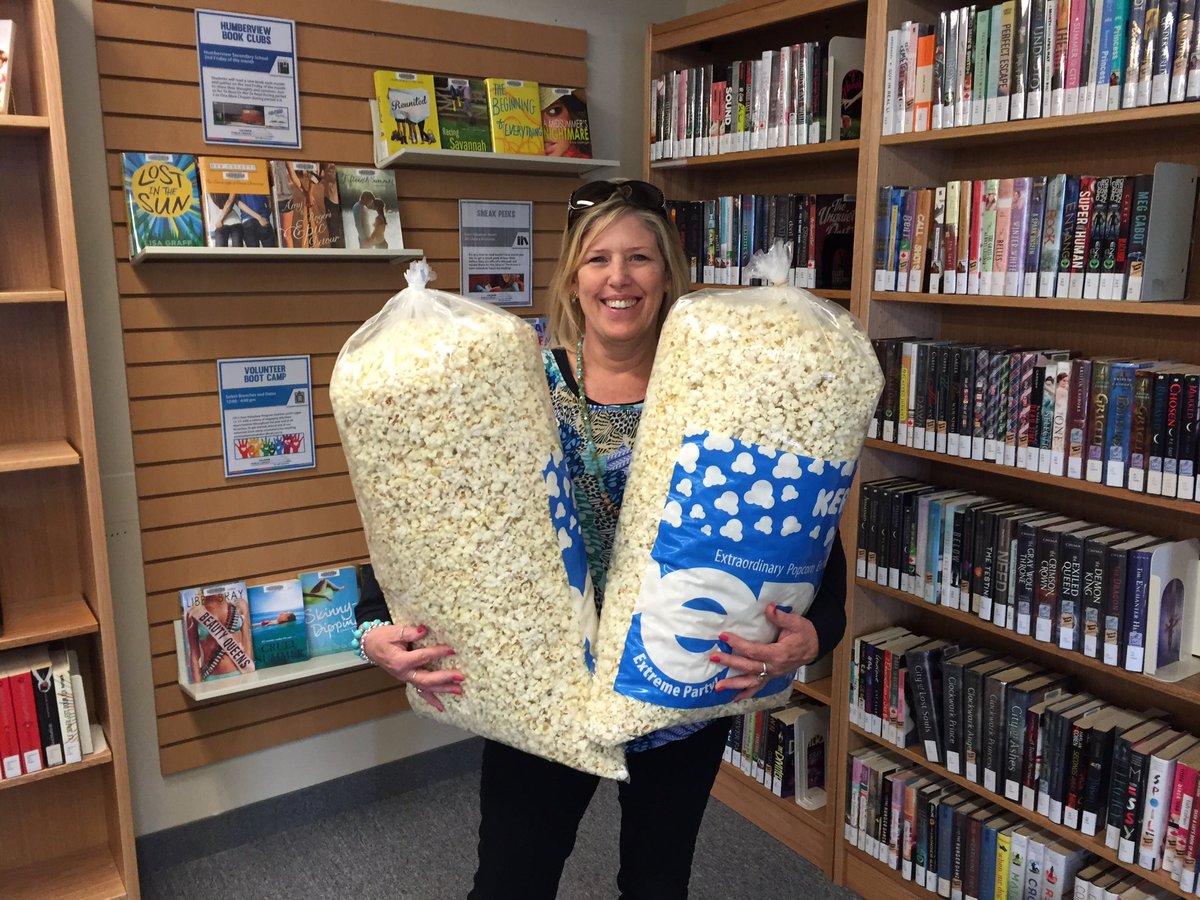 CaledonLibrary's tweet photo. So much popcorn! It must be a Book To Movie Night. #CPLFun https://t.co/wx2s1SBe4V