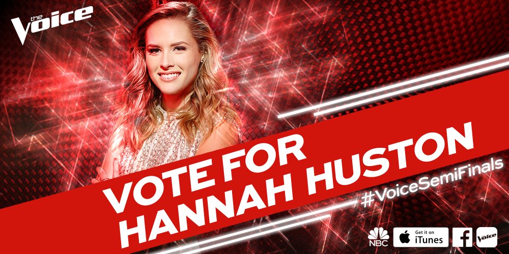 NBCTheVoice's tweet image. RT if you’re a fan who loves @thehannahhuston and you hope she's in the #VoiceFinale. #TeamPharrell #VoiceSemiFinals