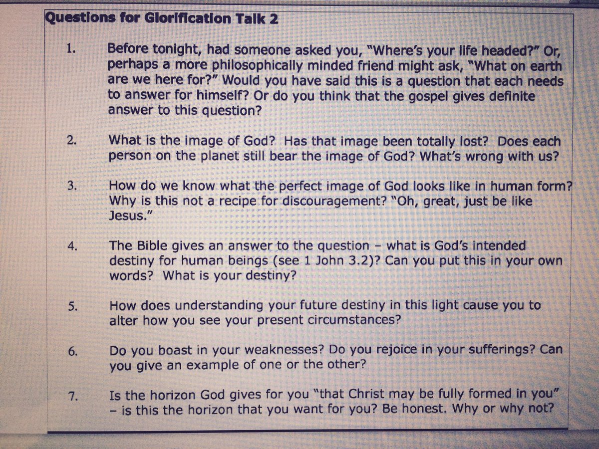 RUF_Wofford's tweet photo. Small Group questions for talk 2 #rufsuco2016 @SuCo2016 https://t.co/1BLQEhHoHC