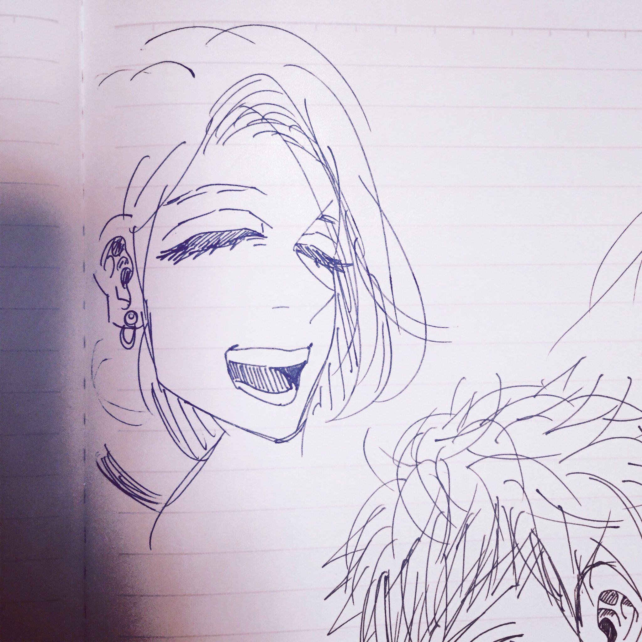 菊波 キクナミ Twitterissa イラスト 手描き 絵 一発書き ボールペン 髪型 Hairstyle 男の子 女の子 横顔 笑顔 微笑み 作り笑い 涙 泣き顔 1枚目は 大して面白くないけど笑っとけ の顔 T Co Gfetfotriq Twitter