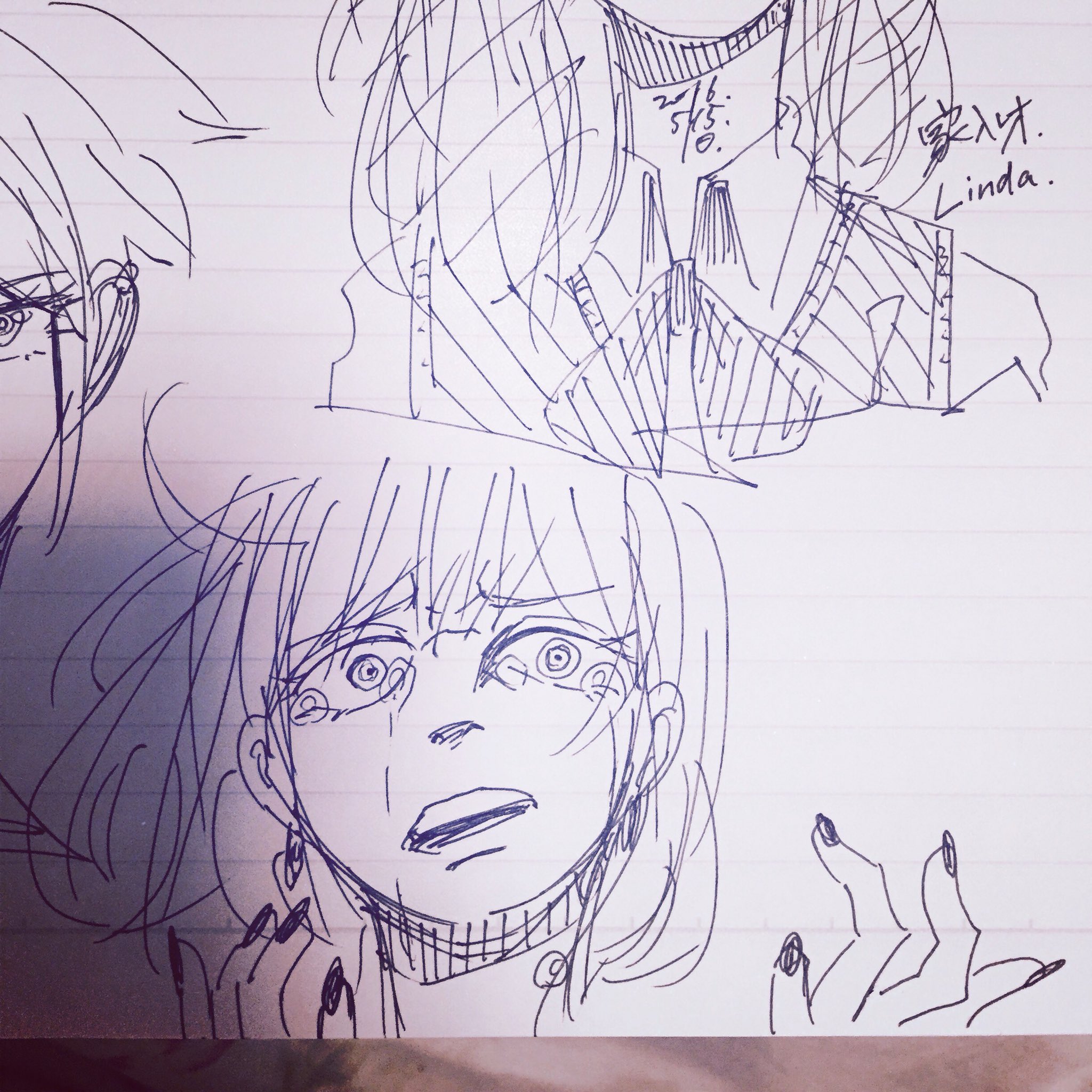 菊波 キクナミ イラスト 手描き 絵 一発書き ボールペン 髪型 Hairstyle 男の子 女の子 横顔 笑顔 微笑み 作り笑い 涙 泣き顔 1枚目は 大して面白くないけど笑っとけ の顔 T Co Gfetfotriq Twitter