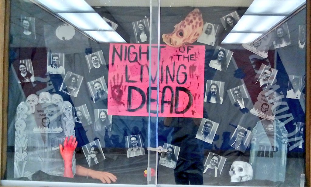 AHSSDrama's tweet photo. Think our display case is 👌🔥? 
Just wait until the show! This Wednesday, Thursday&amp;Friday at 7 for $7. #TheyreComing https://t.co/rgiajxCQ2A
